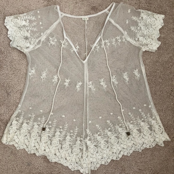 Beautiful Embroidered Sheer Shirt - Picture 4 of 4